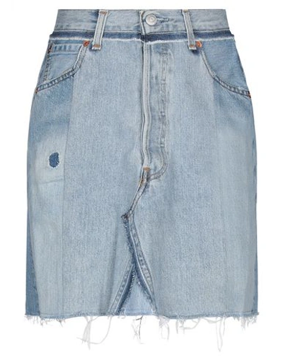 Re/done With Levi's Denim Skirts In Blue