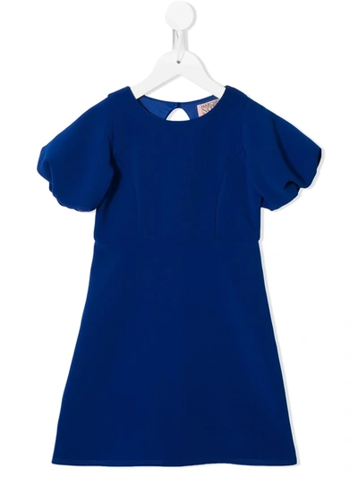 Marchesa Notte Mini Kids' Little Girl's & Girl's Sarah Puff-sleeve A-line Dress In Royal
