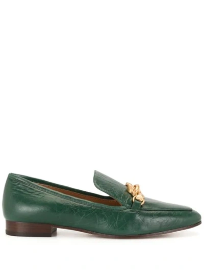 Tory Burch Jessa Chain-embellished Loafers In Malachite