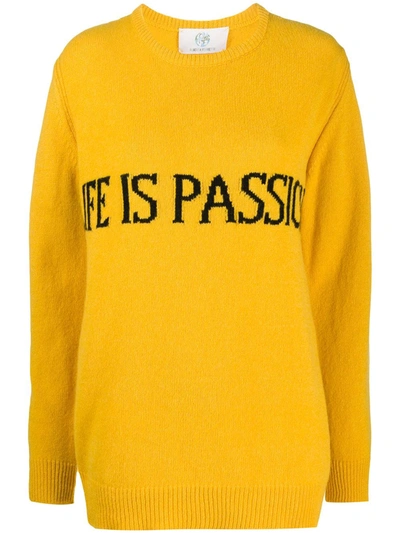 Alberta Ferretti Women's Jumper Sweater Crew Neck Round Life Is Passion Capsule Collection In Yellow
