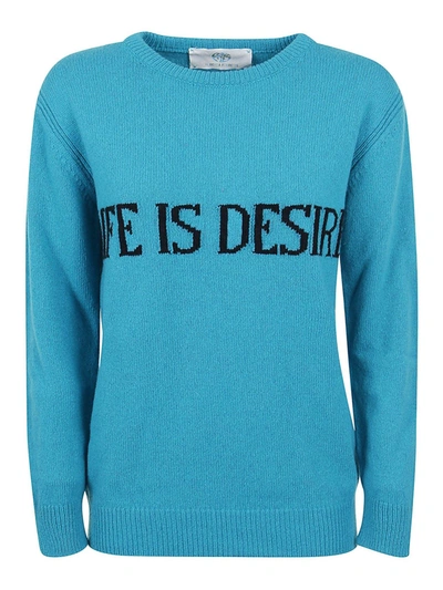 Alberta Ferretti Women's Jumper Sweater Crew Neck Round Life Is Desire Capsule Collection In Turchese