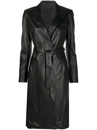 Arma Leather Coat Dress In Black
