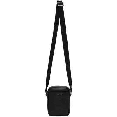 Versace Black Embossed Barocco Crossbody Bag In D41e Black