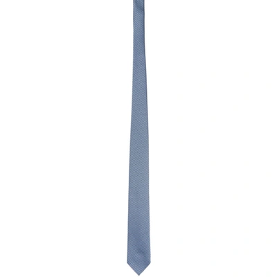 Ermenegildo Zegna Blue Scallop Silk Tie In A Blue