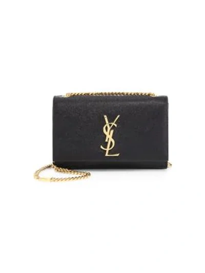 Saint Laurent Small Kate Leather Shoulder Bag In Nero
