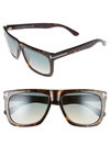 Tom Ford Morgan 57mm Sunglasses In Dark Havana / Gradient Blue