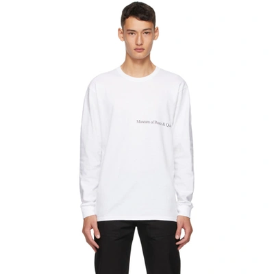 Museum Of Peace And Quiet White 'mopq' Long Sleeve T-shirt