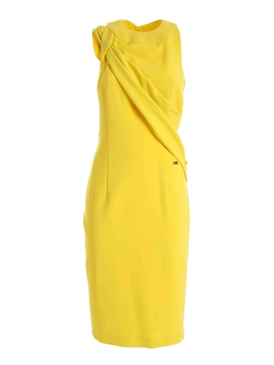 Class Roberto Cavalli Band Cady Dress In Yellow