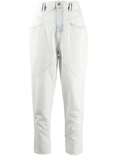 Isabel Marant Nadeloisa Paneled High-rise Tapered Jeans In Light Blue