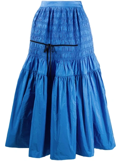 Molly Goddard Donnika Tiered Skirt In Blue