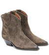 Isabel Marant Dewina Suede Ankle Boots In Beige