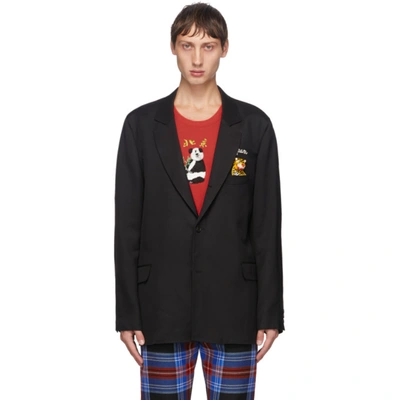 Doublet Tiger-embellished Tailored Blazer In Black