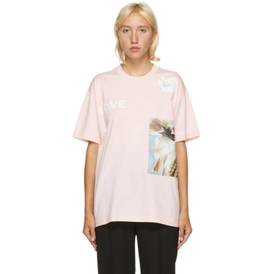 Burberry Women's T-shirt Short Sleeve Crew Neck Round In A2889 Pink