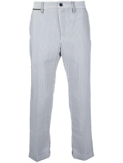 Sacai Pinstripe Cropped Trousers - White