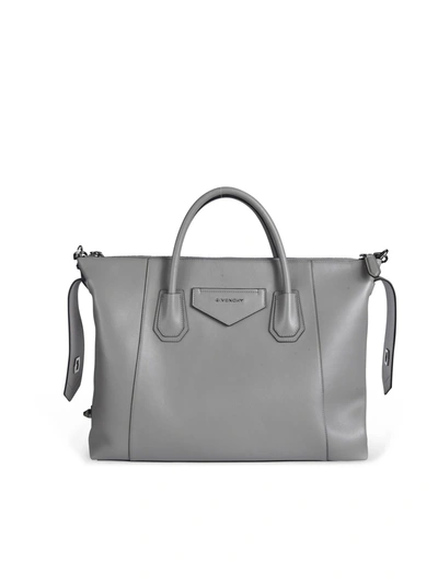 Givenchy Hand Bag In Grey With Front Logo