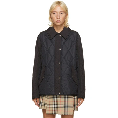 Burberry Lavenham Diamond-quilted Shell Jacket In Black