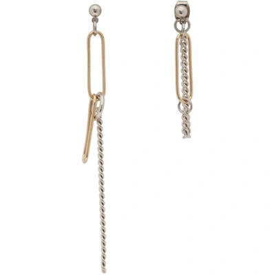 Justine Clenquet Silver & Gold Sid Earrings In Pallad/gold