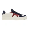 Ferragamo Gancini Low-top Leather Sneakers In White