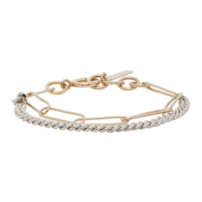 Justine Clenquet Silver And Gold Pixie Bracelet In Pallad/gold