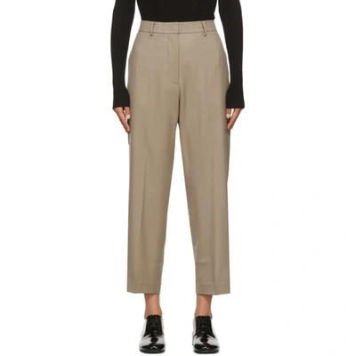 Arch The Beige Cropped Wool Trousers