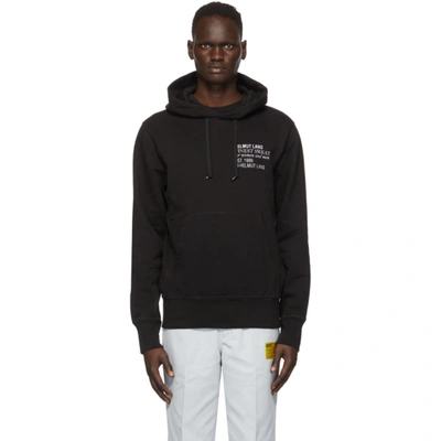 Helmut Lang Embroidered Drawstring Hoodie  In Black