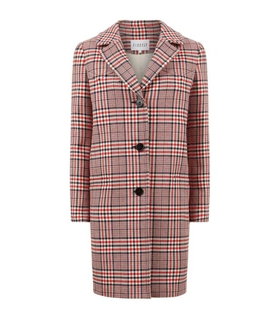 Claudie Pierlot Giant Checked Cotton-blend Coat In Ruby