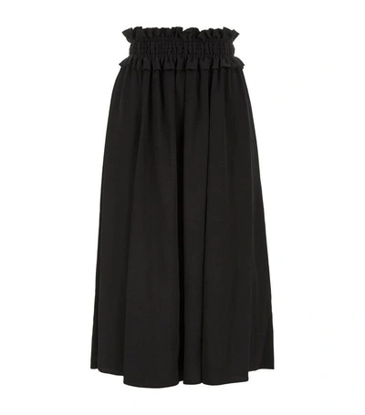 Claudie Pierlot Style Ruched Waist Midi Skirt In Noir