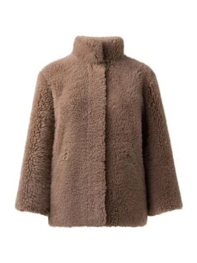 Akris Women's Lord Shearling Checkered Jacket In Brown
