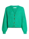 Design History Knit Puff-sleeve Cardigan In Emerald