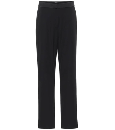 Balmain Low-rise Straight Satin Pants In Black