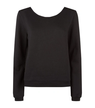Claudie Pierlot Trendy Lace-detail Cotton-jersey Top In Noir