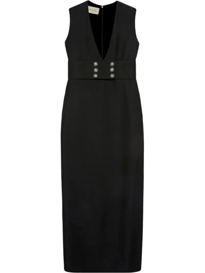 Gucci Embellished Silk And Wool Cady Gown In Schwarz