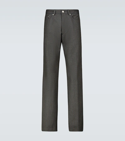 Dries Van Noten Men's Powsen Pinstripe Wool Trousers In Grey | ModeSens