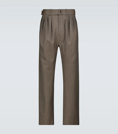 Lemaire Four-pleat Pants In Brown