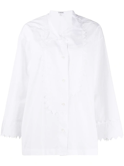 Loewe Oversize Scallop Detail Shirt In White