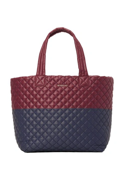 Mz Wallace Large Metro Tote Deluxe - Maroon/dawn Colorblock In Burgundy