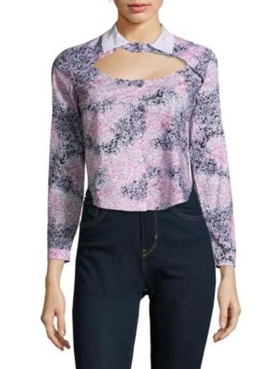 Carven Printed Long-sleeve Cotton Shirt In Multicolor