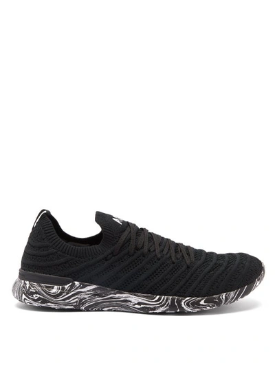 Apl Athletic Propulsion Labs Techloom Wave Marbled-sole Trainers In Black/white/marble