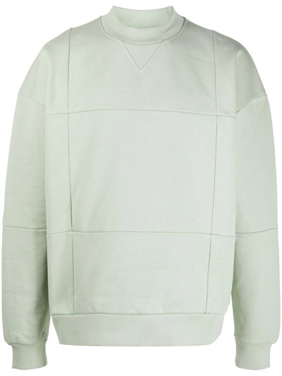 Jacquemus Grid-stitched Cotton-jersey Sweatshirt In Green