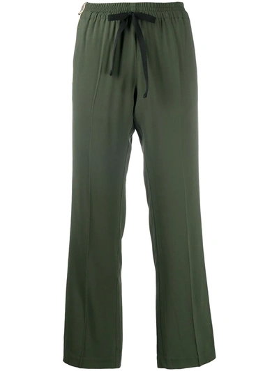 Zadig & Voltaire Womens Kaki Poeme Side-striped Crepe Trousers 6 In Green