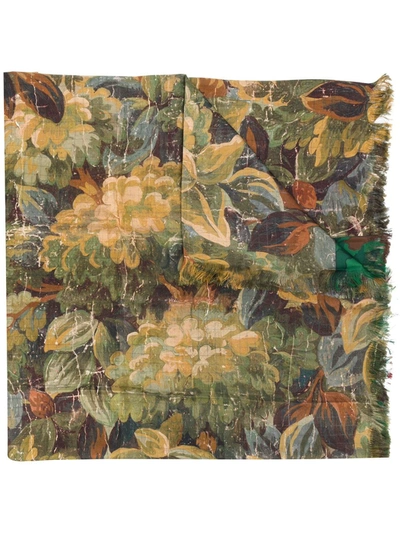 Pierre-louis Mascia Floral-print Silk Scarf In Green