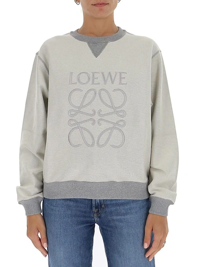 Loewe Anagram Embroidered Sweatshirt In Grey