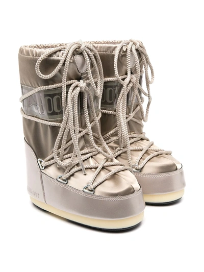 Moon Boot Glance Boots In Platinum