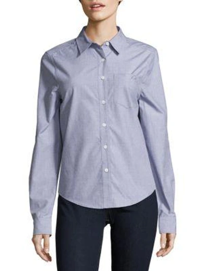 Equipment Solid Cotton Shirt In French Blue