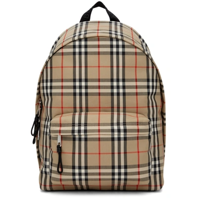Burberry Vintage Check Backpack In Beige In Beige A7028
