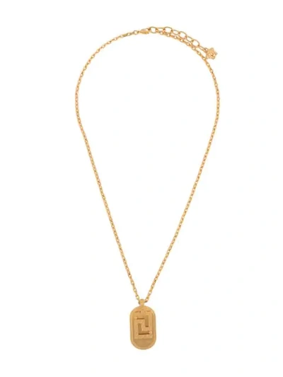 Versace Greca Pendant Necklace In Gold