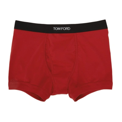 Tom Ford Cotton Stretch Jersey Boxer Briefs In Red