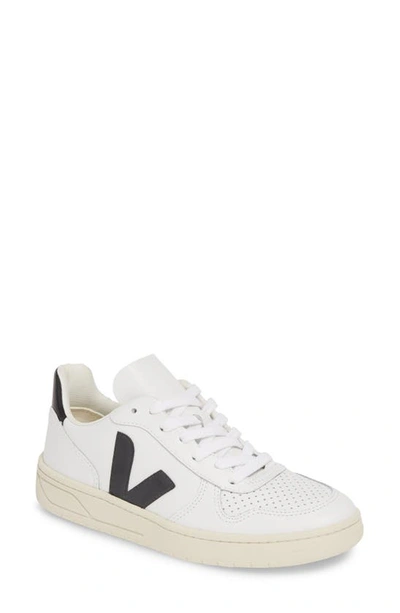 Veja Logo Embroidered Low Top Sneakers In White
