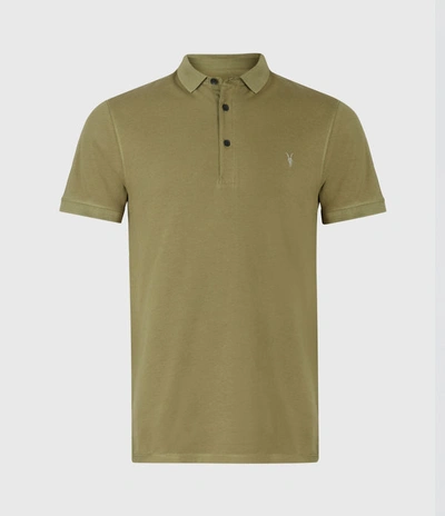 Allsaints Reform Slim Fit Polo Shirt In Forest Green
