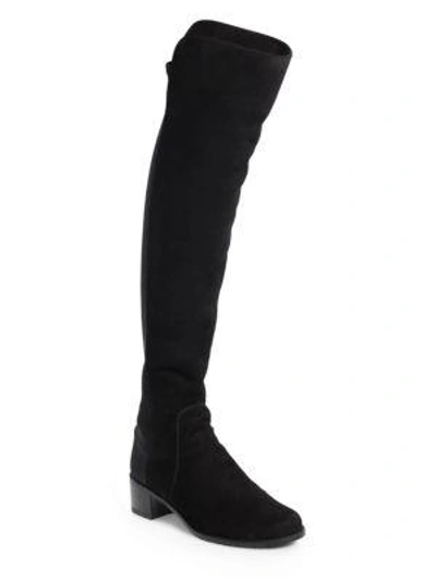 Stuart Weitzman Reserve Leather Over-the-knee Boots In Black